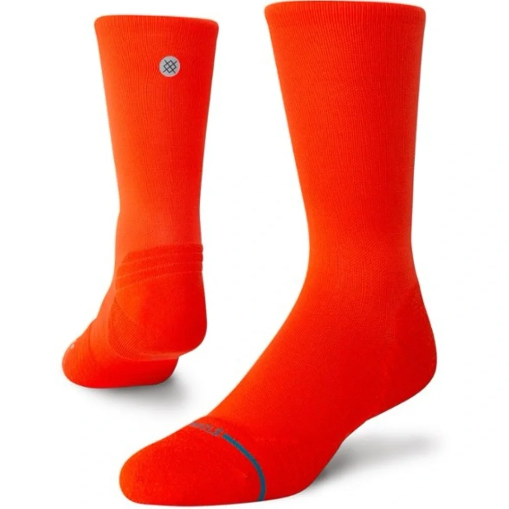 STANCE MENS CASUAL COMBED COTTON CREW SOCKS TOMATO ORANGE RED SIZE MEDIUM NWT